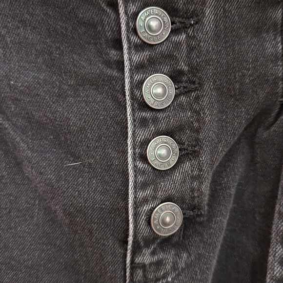 American Eagle Black Denim 5-button Shorts with Belt - Picture 2 of 4